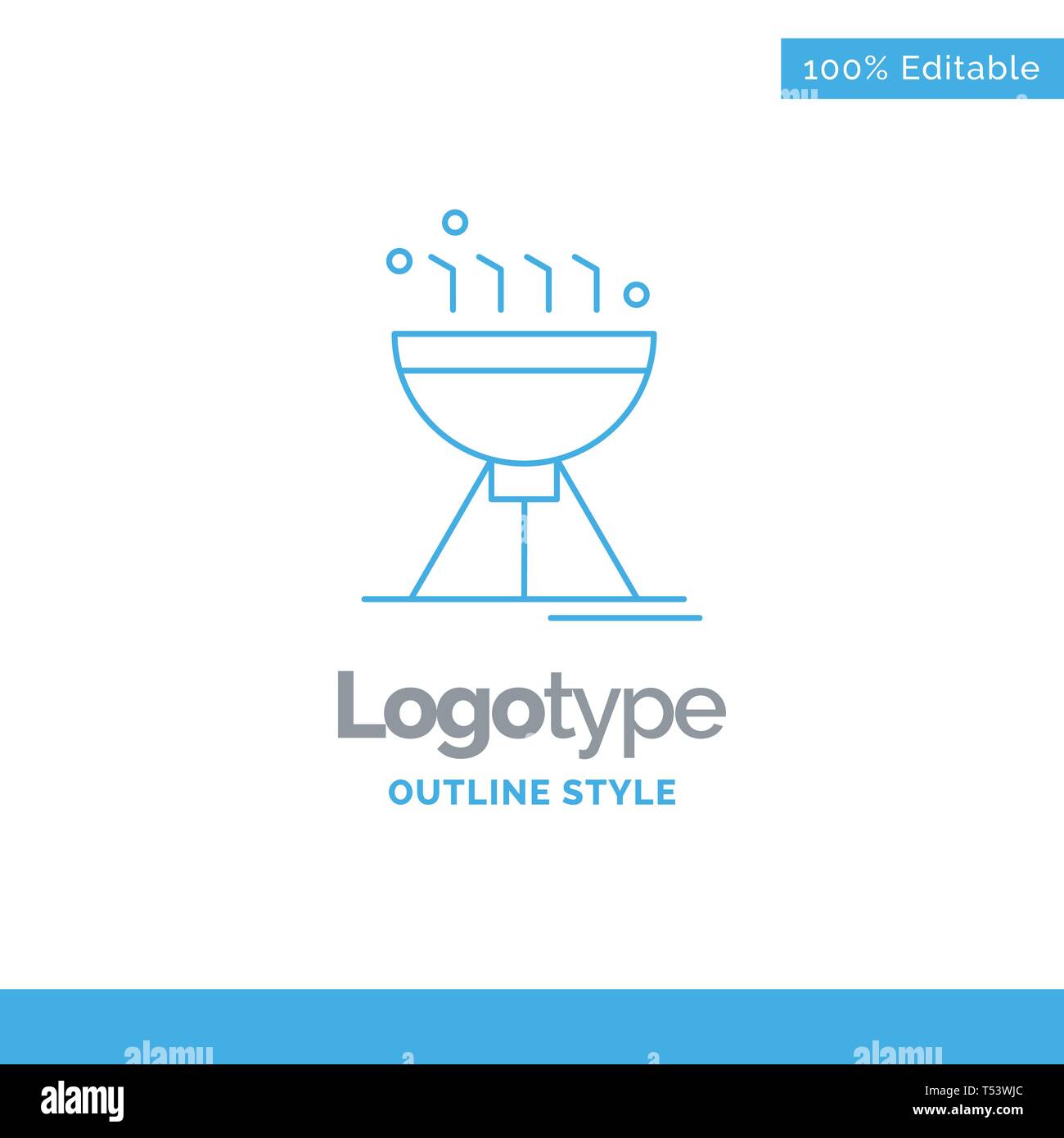 Blue Logo design for Cooking bbq, camping, food, grill. Business