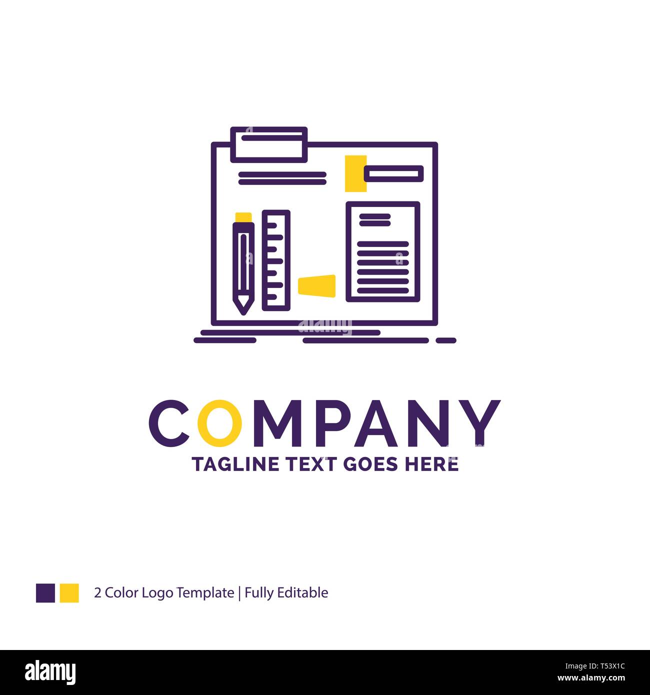 Company Name Logo Design For Build Construct Diy Engineer Workshop Purple And Yellow Brand Name Design With Place For Tagline Creative Logo Temp Stock Vector Image Art Alamy