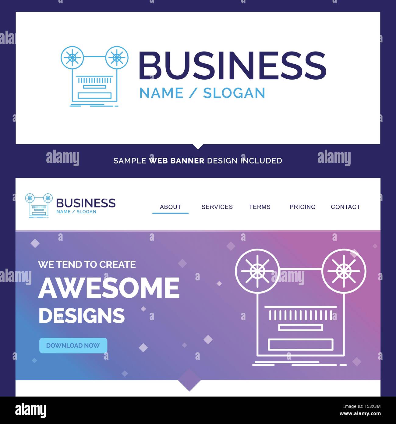 Beautiful Business Concept Brand Name Record, recording, retro, tape