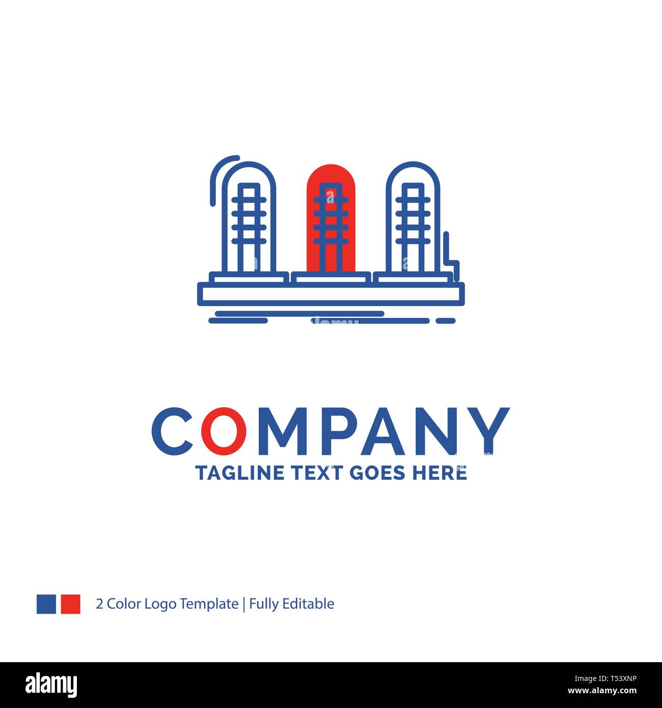 Company Name Logo Design For amplifier, analog, lamp, sound, tube. Blue