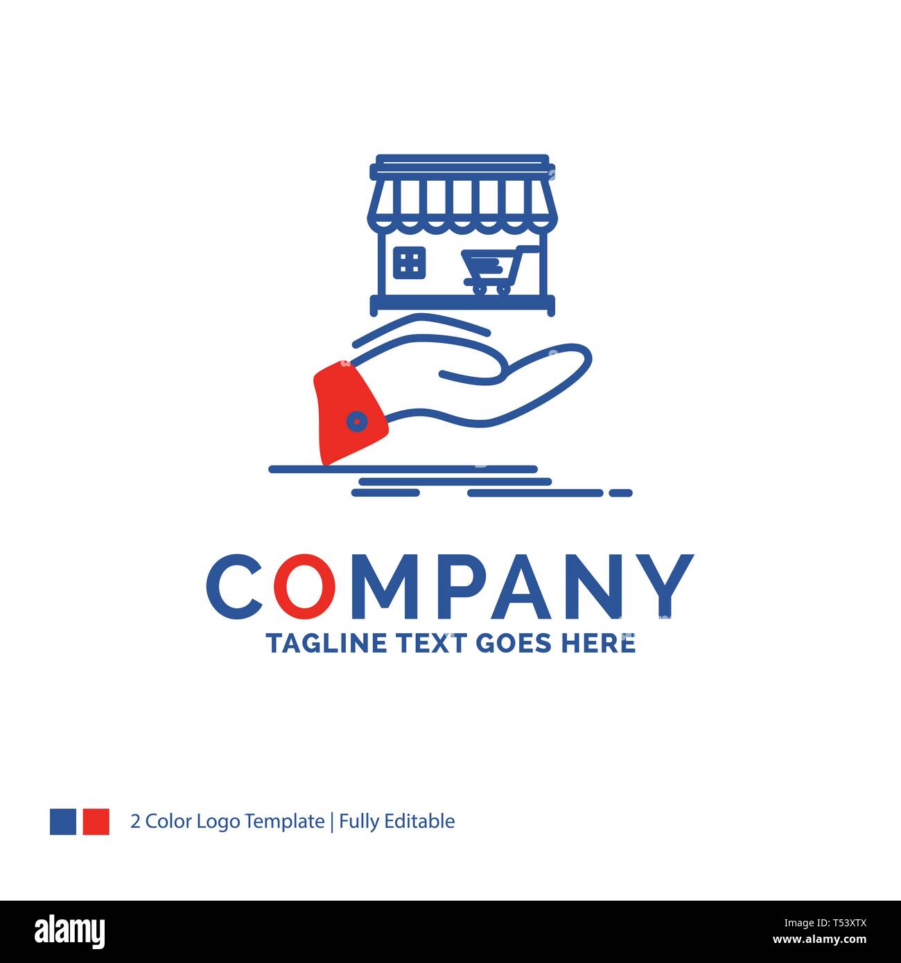 Company Name Logo Design For Shop Donate Shopping Online Hand Blue And Red Brand Name Design With Place For Tagline Abstract Creative Logo Templ Stock Vector Image Art Alamy