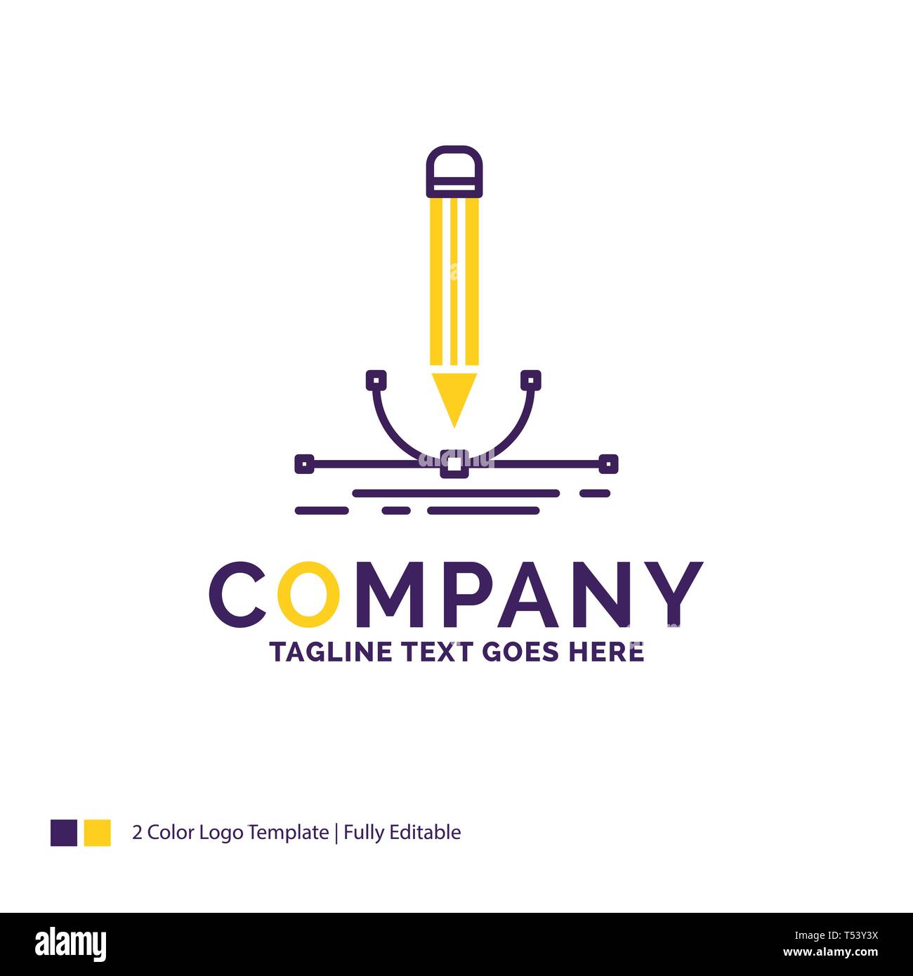 Company Name Logo Design For Illustration Design Pen Graphic Draw Purple And Yellow Brand Name Design With Place For line Creative Logo Templ Stock Vector Image Art Alamy