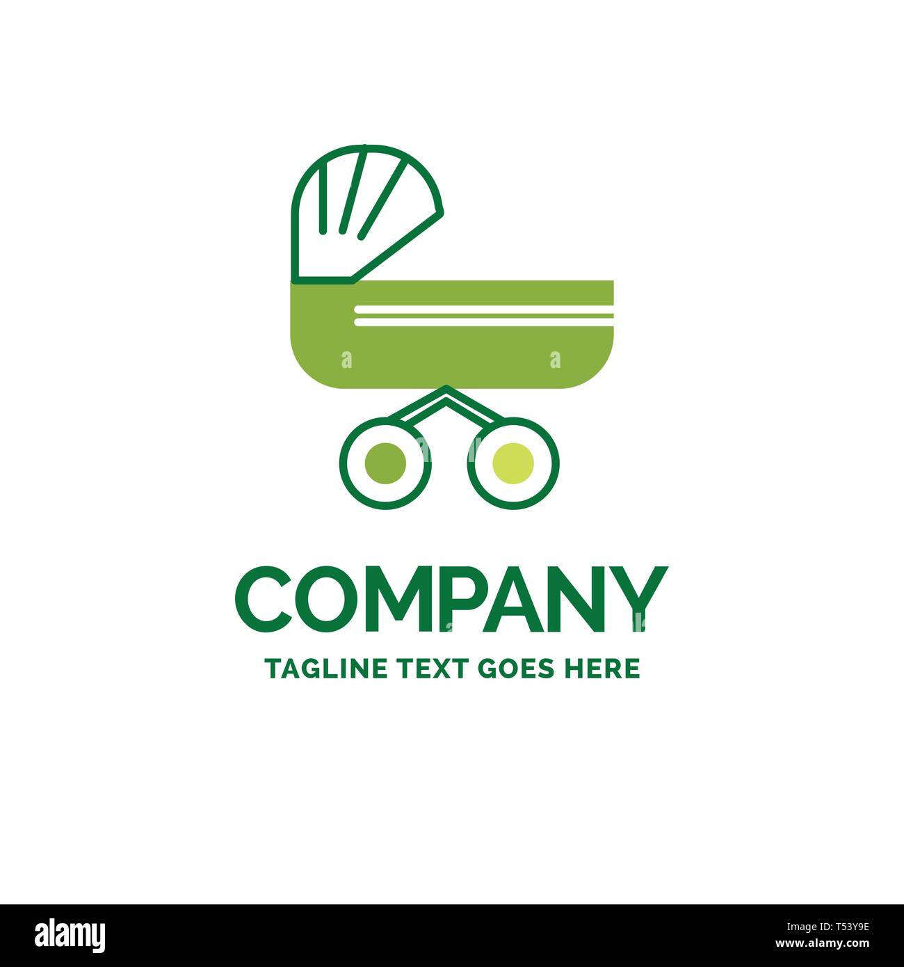 Trolly Baby Kids Push Stroller Flat Business Logo Template