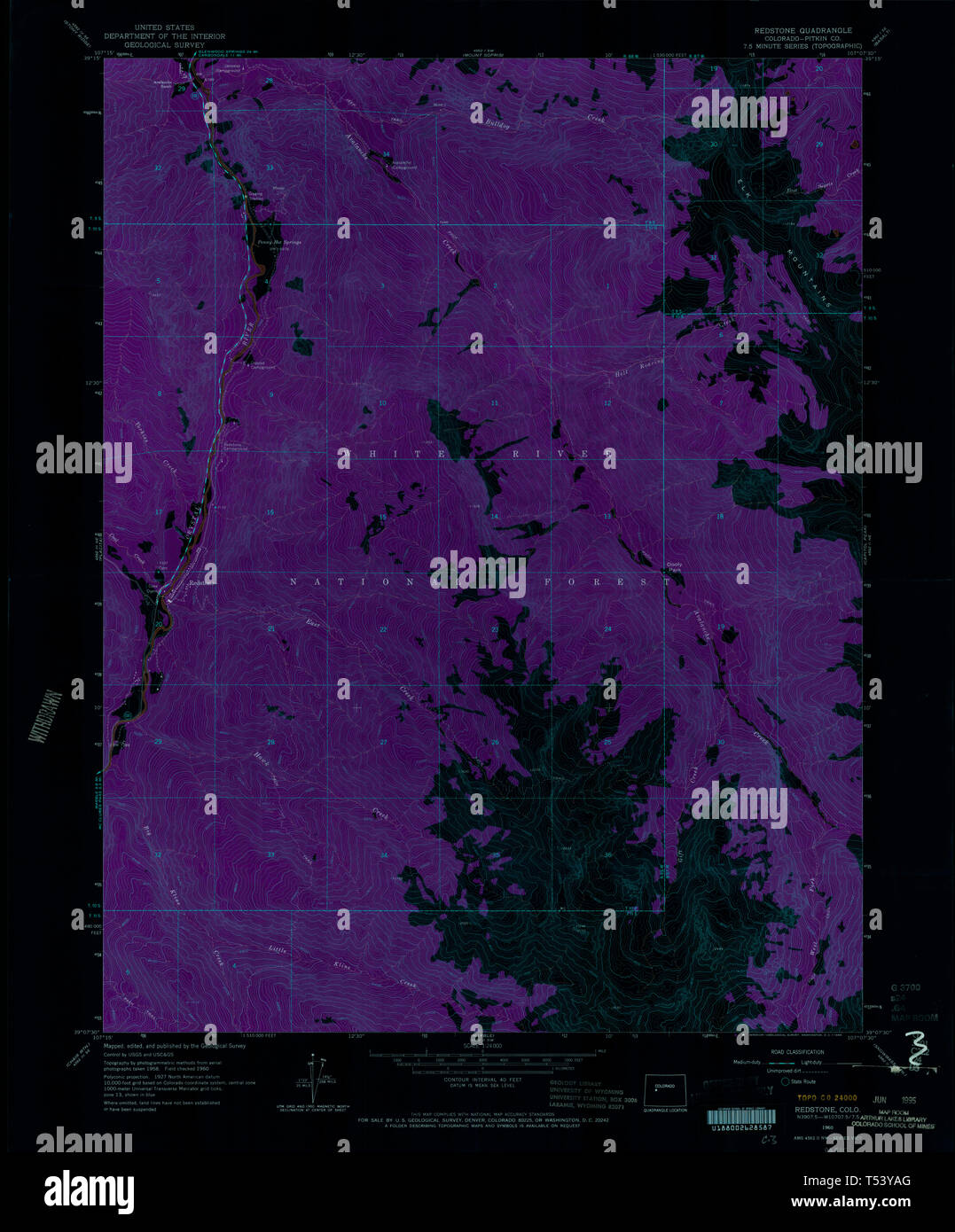 Map of redstone colorado hi-res stock photography and images - Alamy