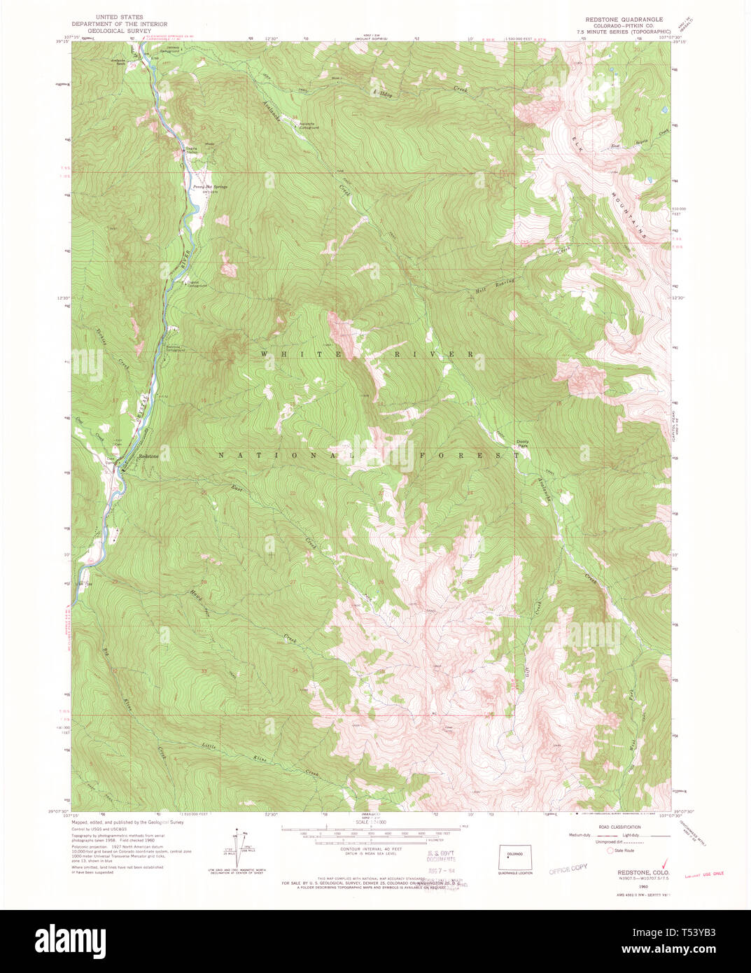 Map of redstone colorado Cut Out Stock Images & Pictures Alamy