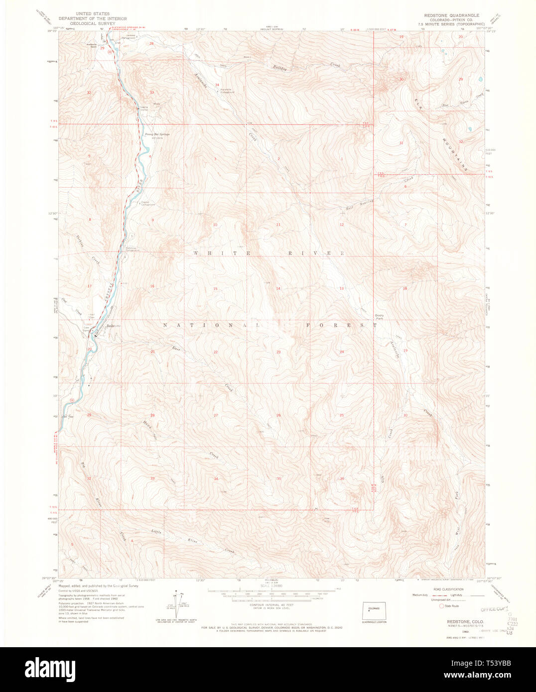 Map of redstone colorado hires stock photography and images Alamy