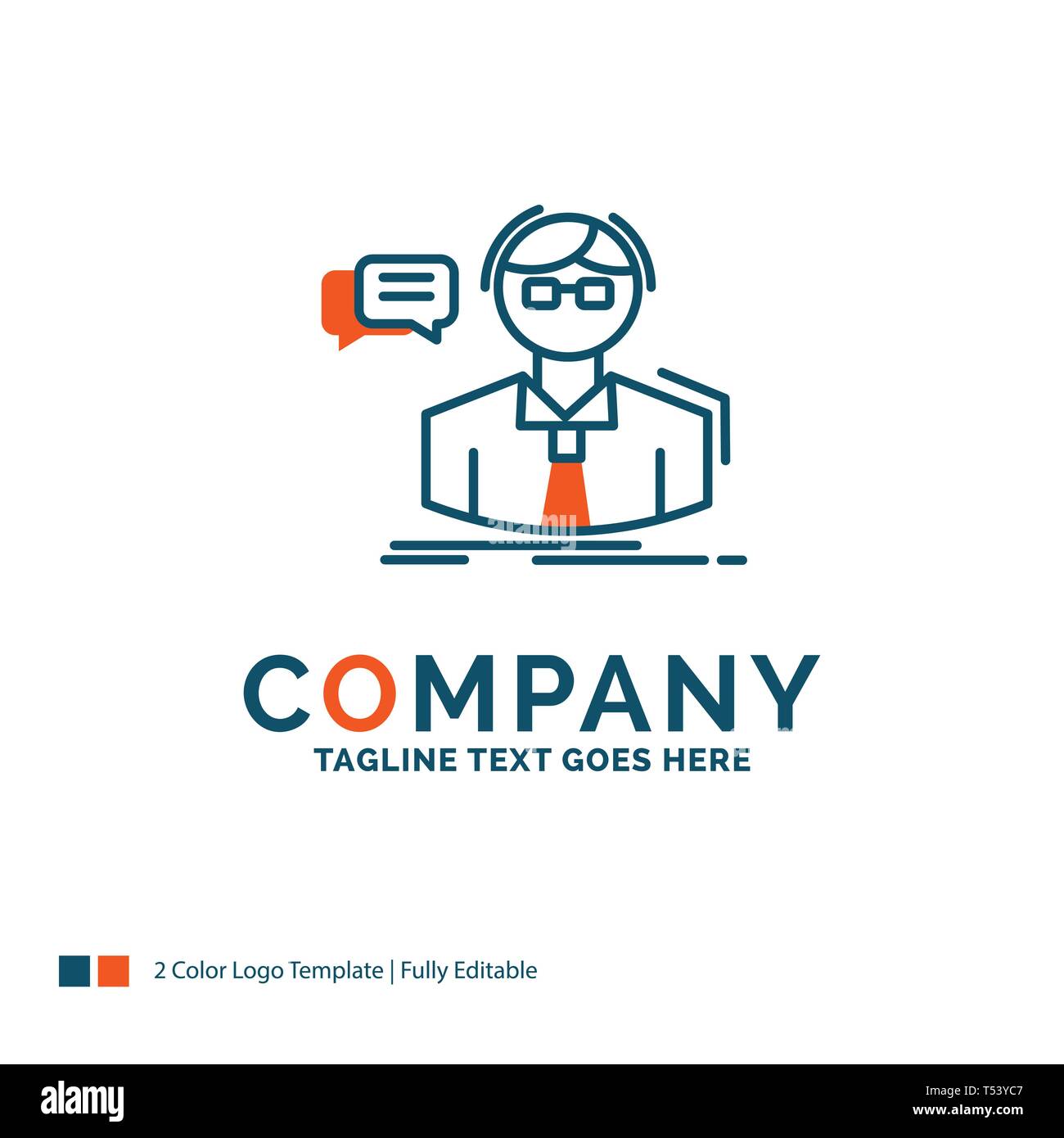 Professor Student Scientist Teacher School Logo Design Blue And Orange Brand Name Design Place For line Business Logo Template Stock Vector Image Art Alamy