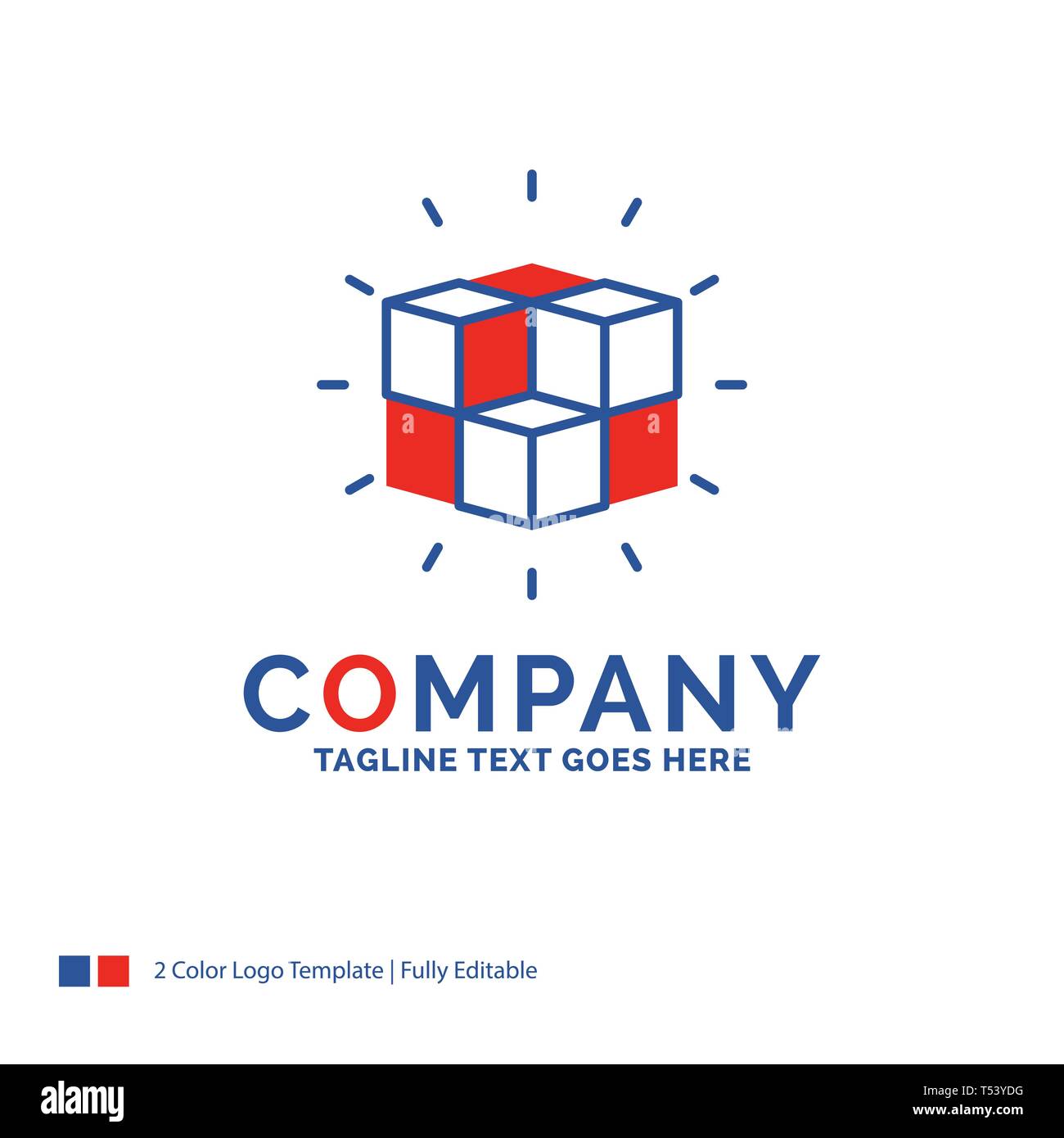 Company Name Logo Design For box, labyrinth, puzzle, solution, cube. Blue  and red Brand Name Design with place for Tagline. Abstract Creative Logo  tem Stock Vector Image & Art - Alamy
