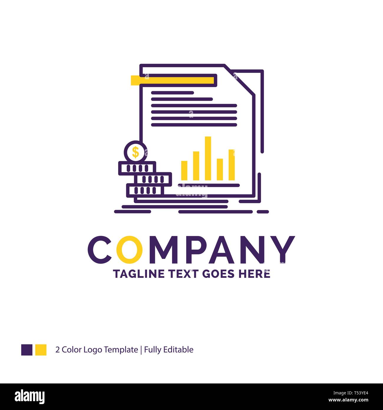 Company Name Logo Design For Economy Finance Money Information Reports Purple And Yellow Brand Name Design With Place For Tagline Creative Logo Stock Vector Image Art Alamy