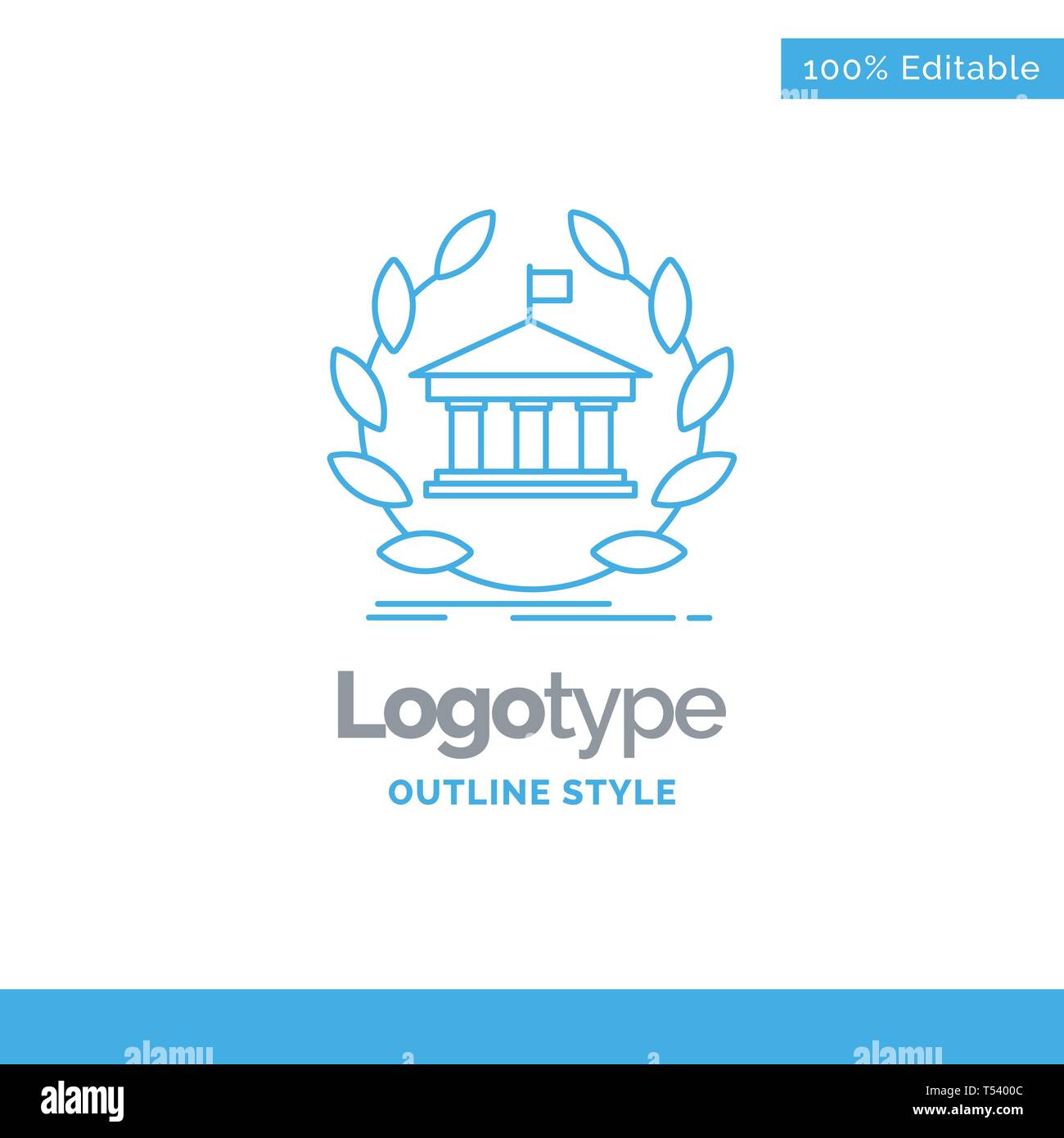 Blue Logo design for bank, banking, online, university, building,  education. Business Concept Brand Name Design and Place for Tagline.  Creative Compan Stock Vector Image & Art - Alamy