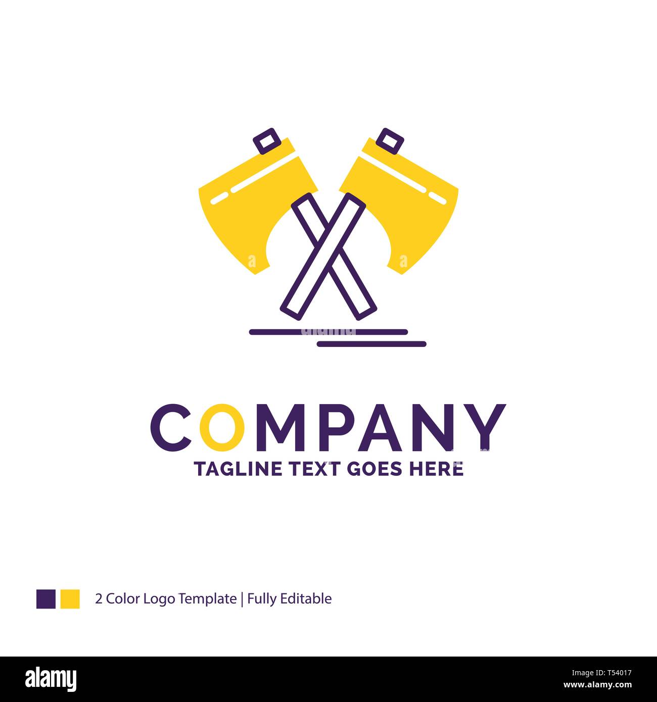 Company Name Logo Design For Axe, hatchet, tool, cutter, viking. Purple