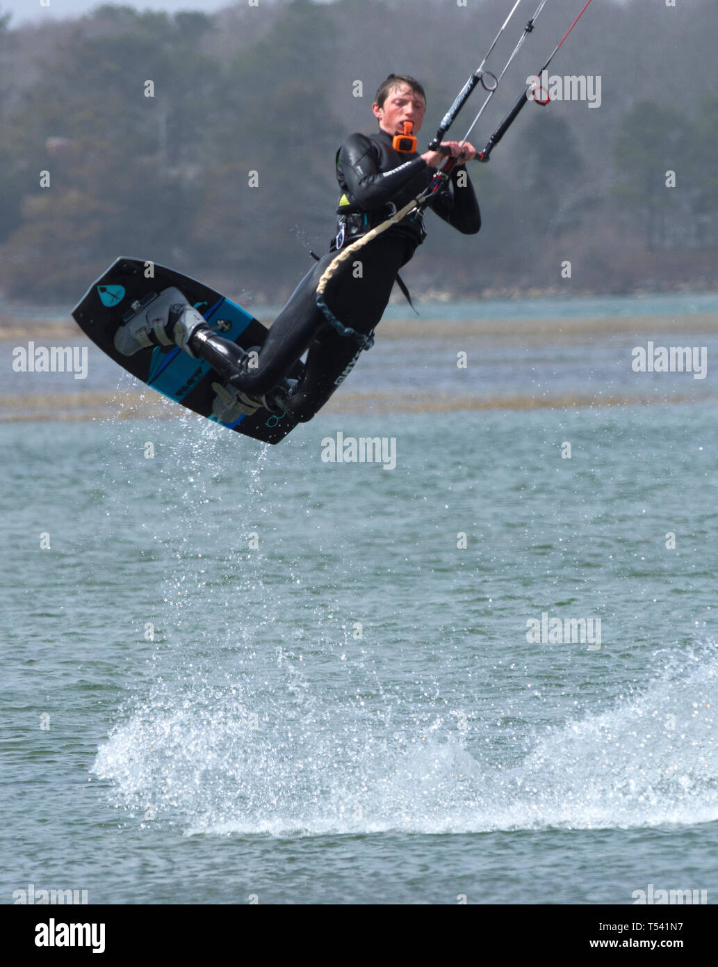 Kitesurfing on West Dennis Beach on Cape Cod, Massachusetts, USA Stock Photo Alamy