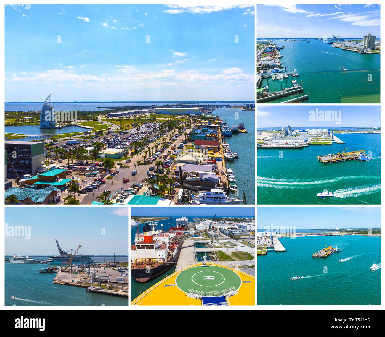 Cape Canaveral, USA. The arial view of port Canaveral from cruise ship