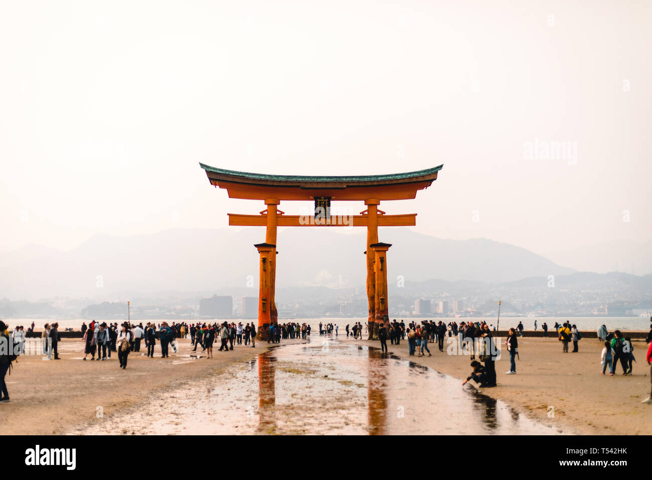 The floating Itsukushima Shrine at Miyajima Island, Japan Stock Photo