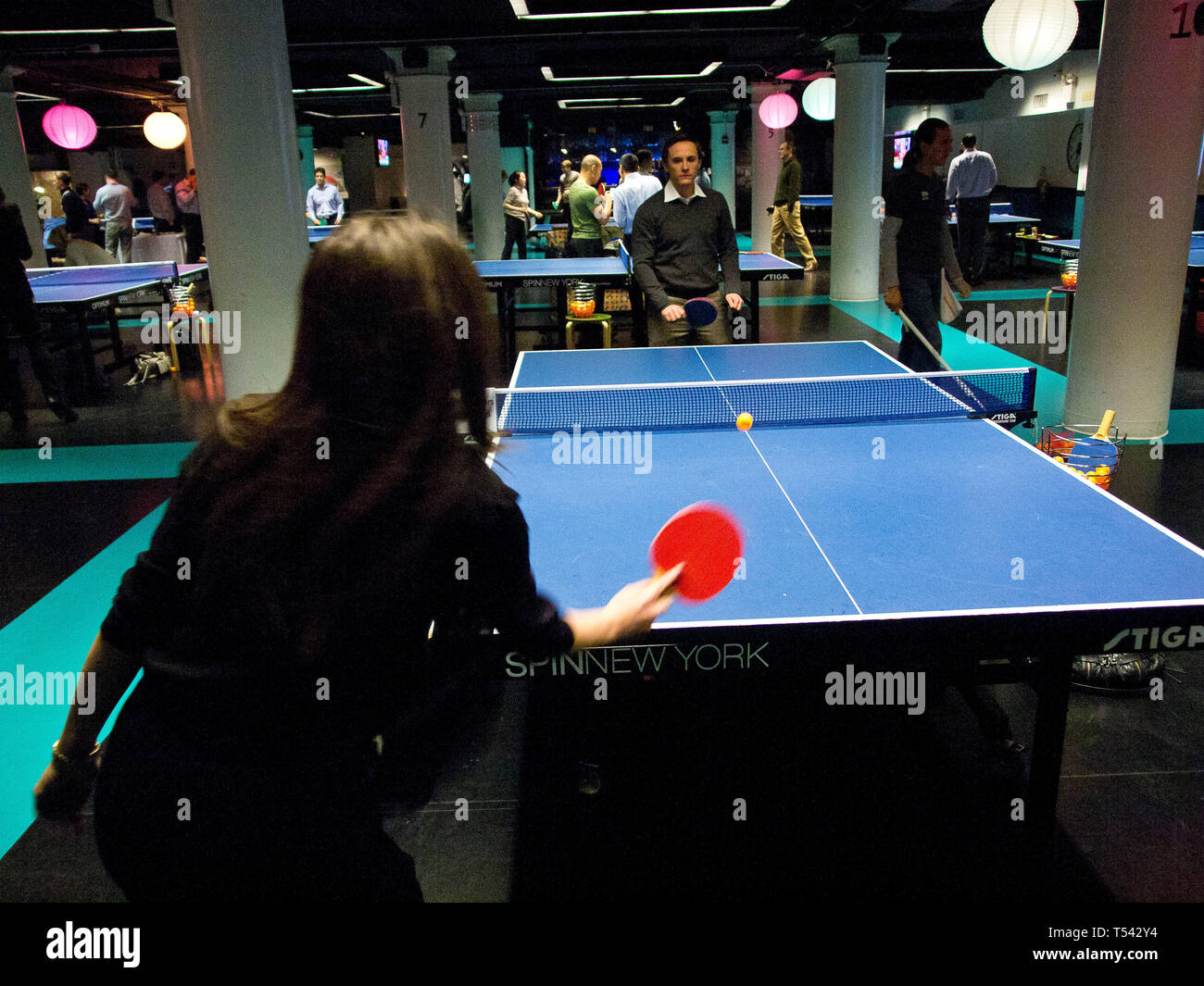SPIN Table Tennis Club New York Stock Photo Alamy