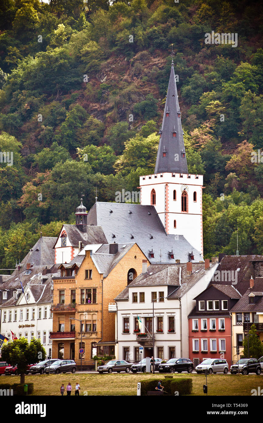 SANKT GOAR, GERMANY - SEPTEMBER 5, 2018: View of picturesque German ...