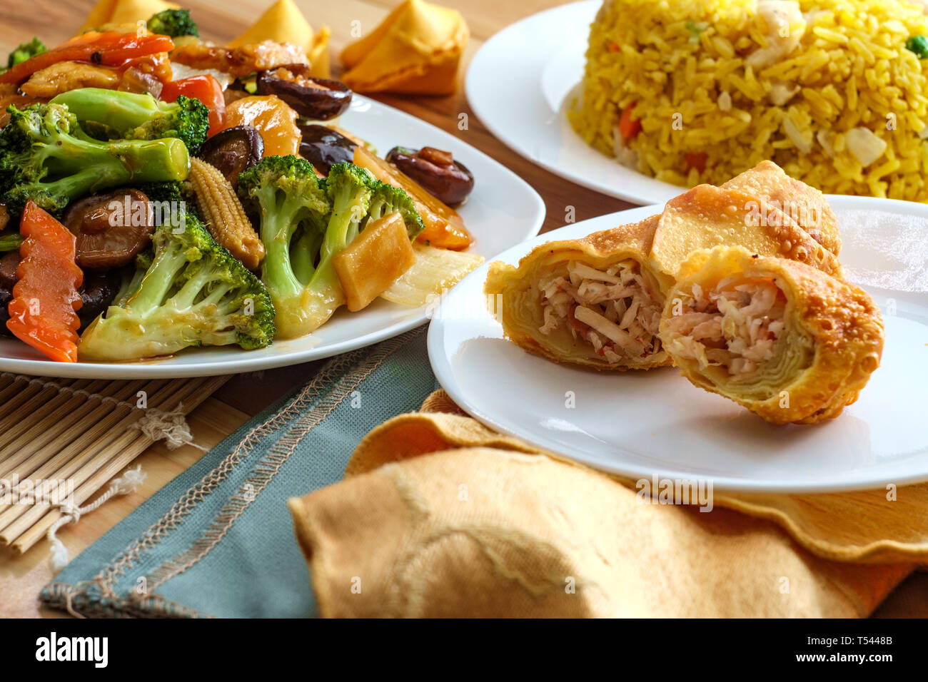 Buddha's delight sauteed mixed chinese vegetables with tofu served with chicken fried rice and
