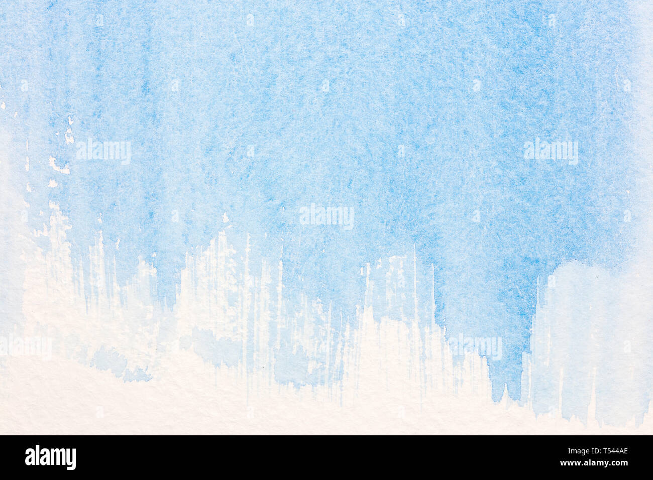 hand painted blue watercolor background with expressive brush strokes Stock Photo
