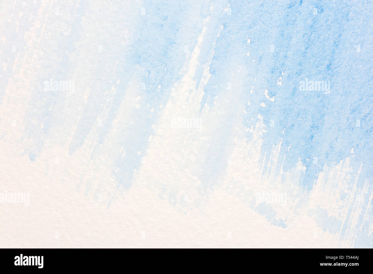 hand painted blue watercolor brush strokes. abstract background on textured paper Stock Photo