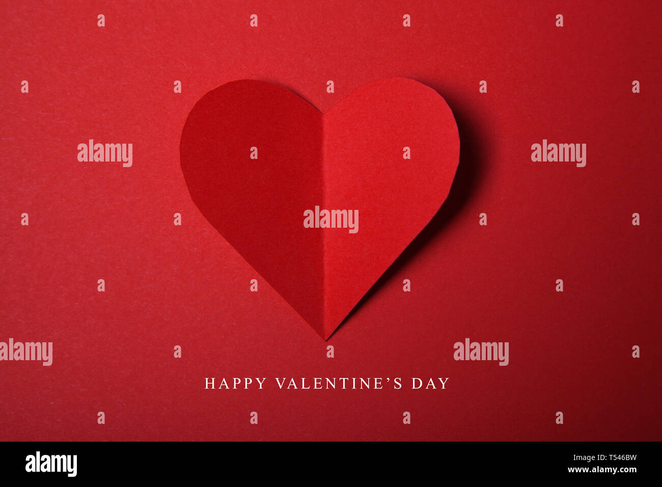 Happy Valentines day, Red Heart from paper. Good Holiday Card Stock ...