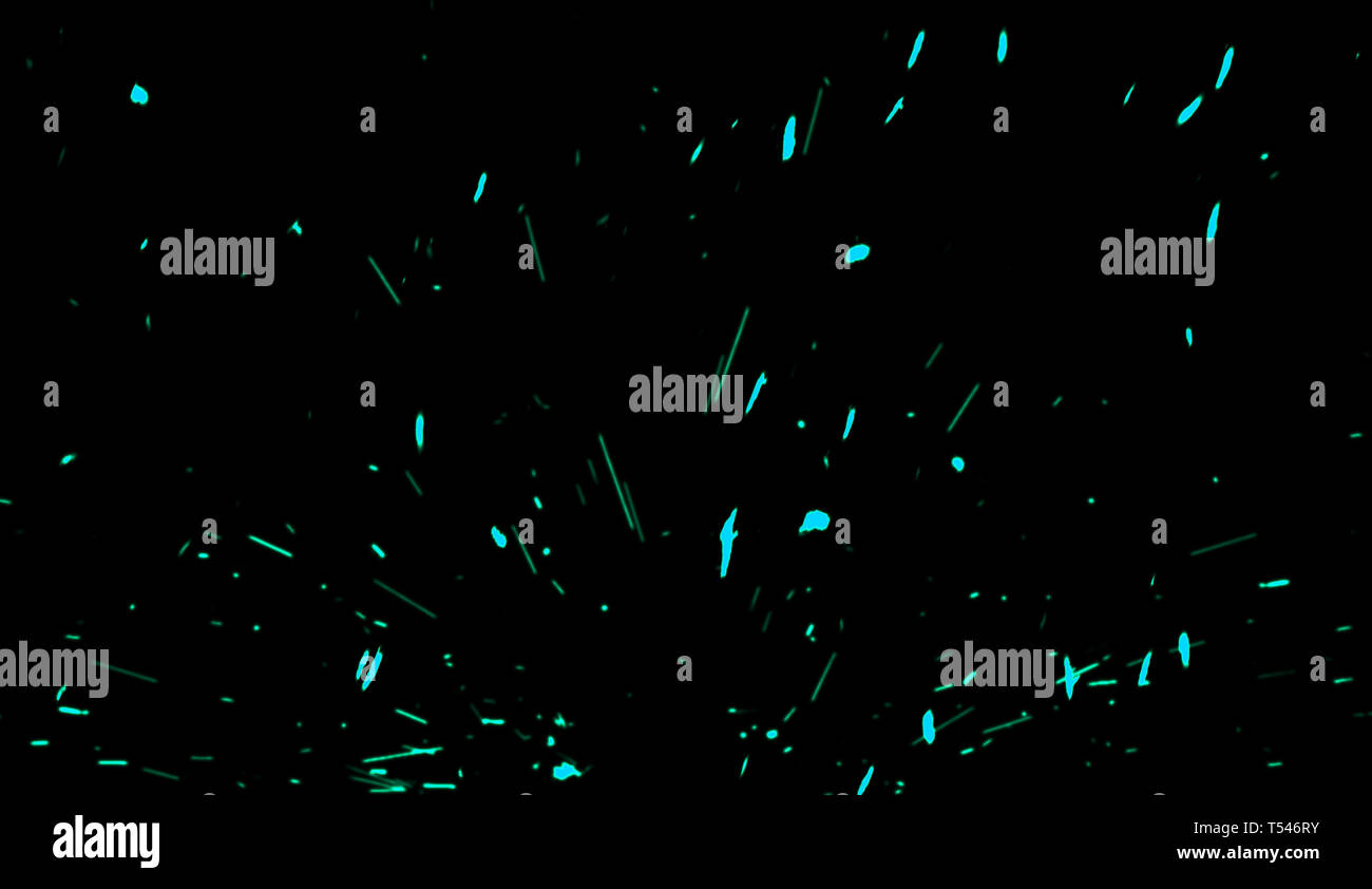 Blue particles sparkle spray debris. Overlays texture background . Design element. Stock Photo