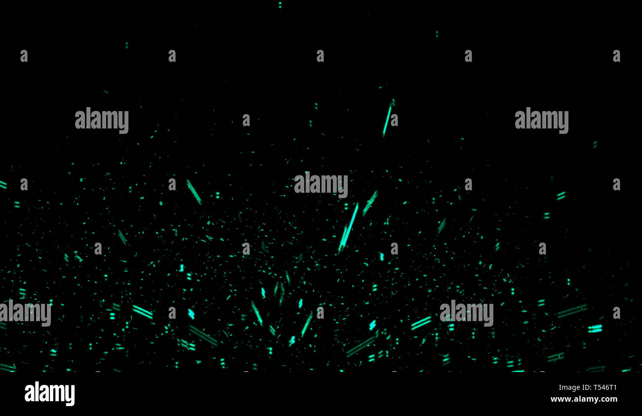 Blue particles sparkle spray debris. Overlays texture background . Design element. Stock Photo