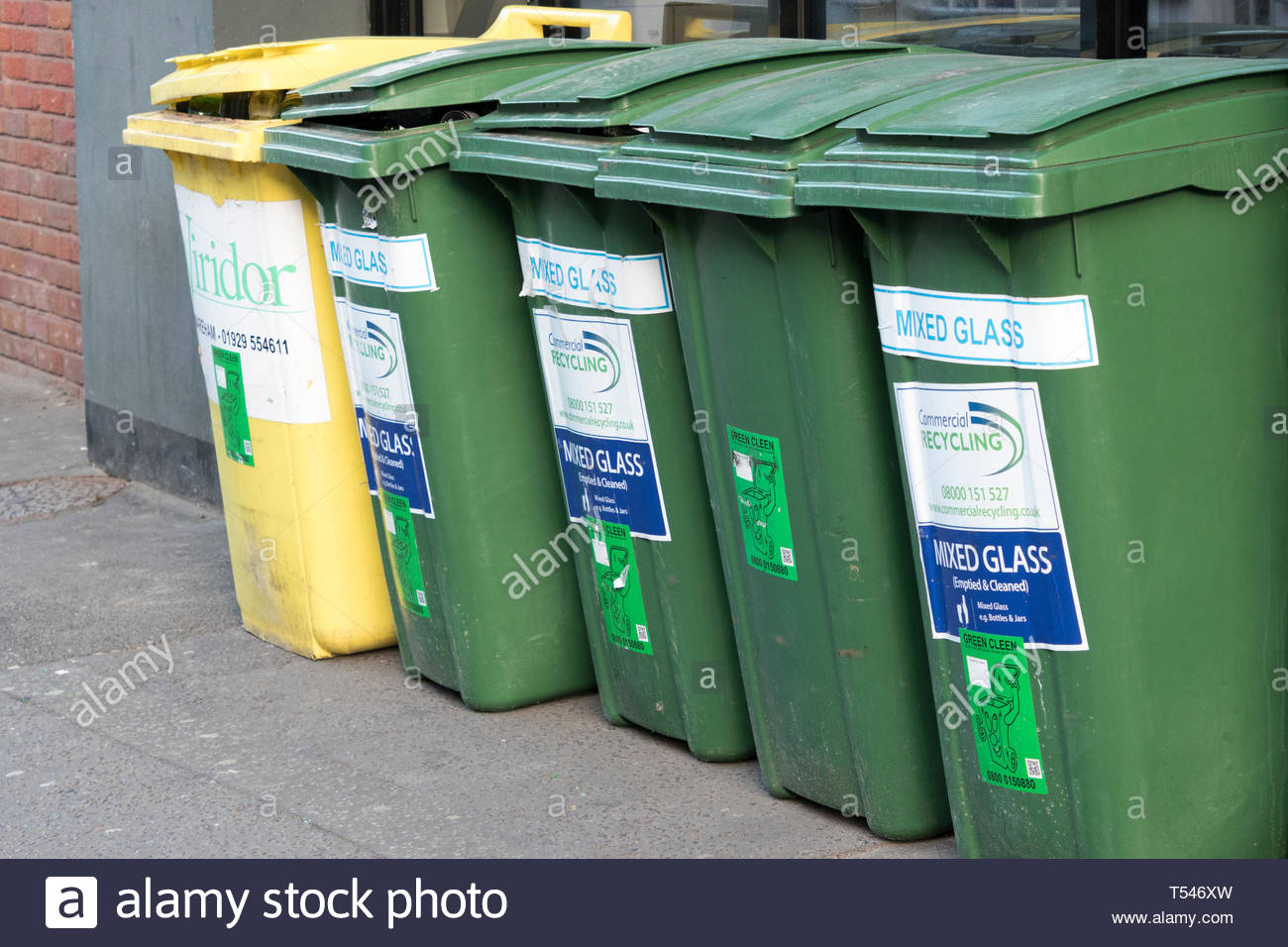 Kerbside Recycling Bins Stock Photos & Kerbside Recycling Bins Stock