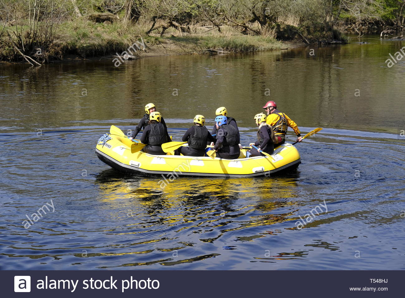 Rafting on the River Tay at Aberfeldy, Perthshire Scotland Stock Photo