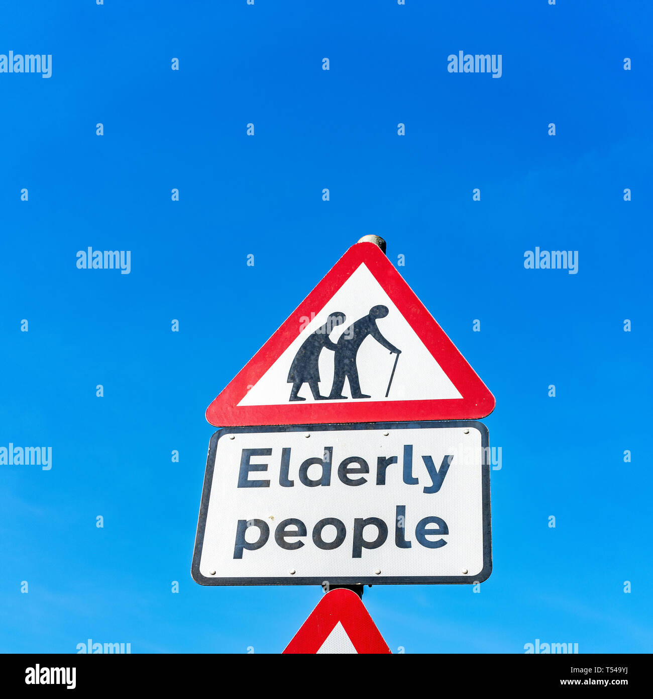 Elderly people road sign Stock Photo