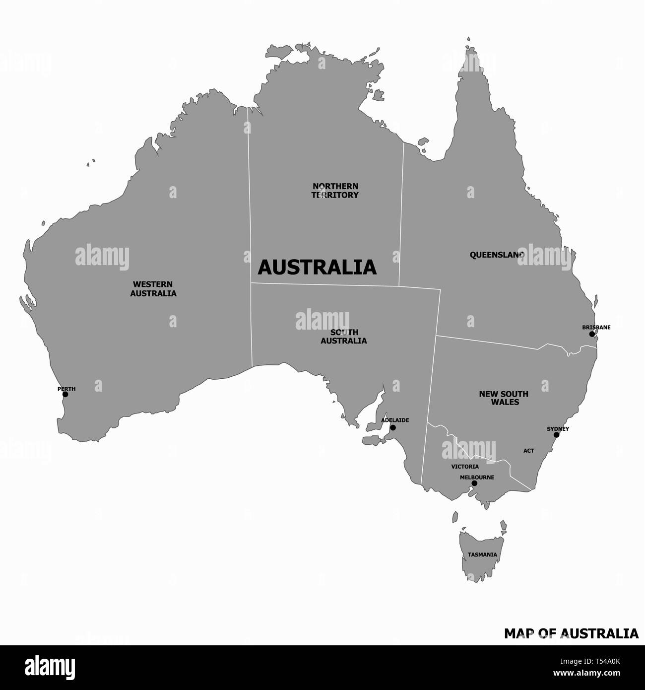 Map of Australia with flag. Australian infographic. Stock Photo
