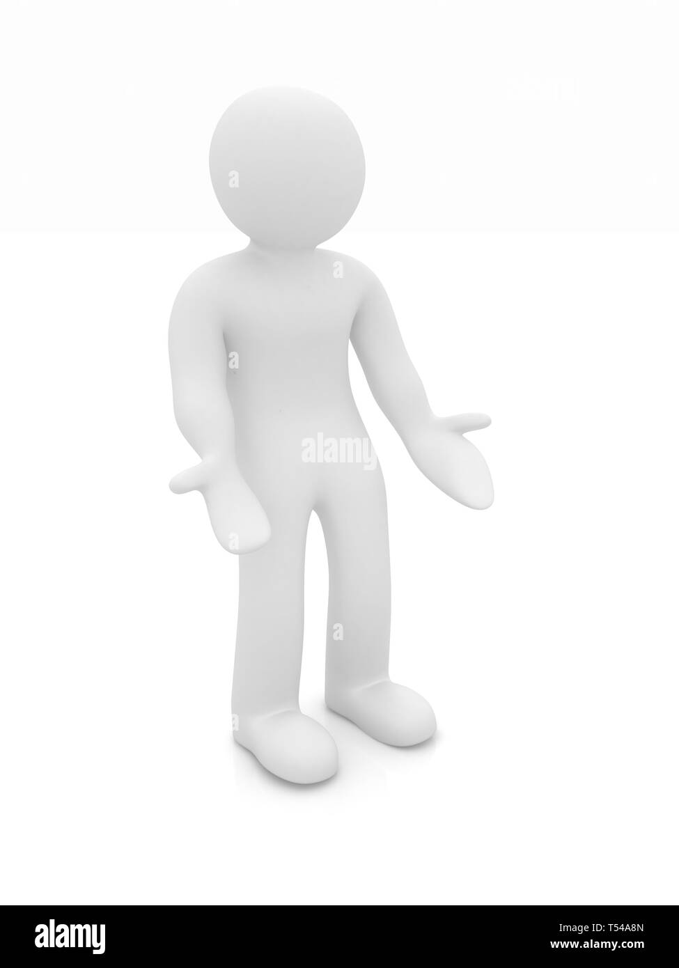 3d man isolated on white. Series: human emotions - indignation and perplexed Stock Photo