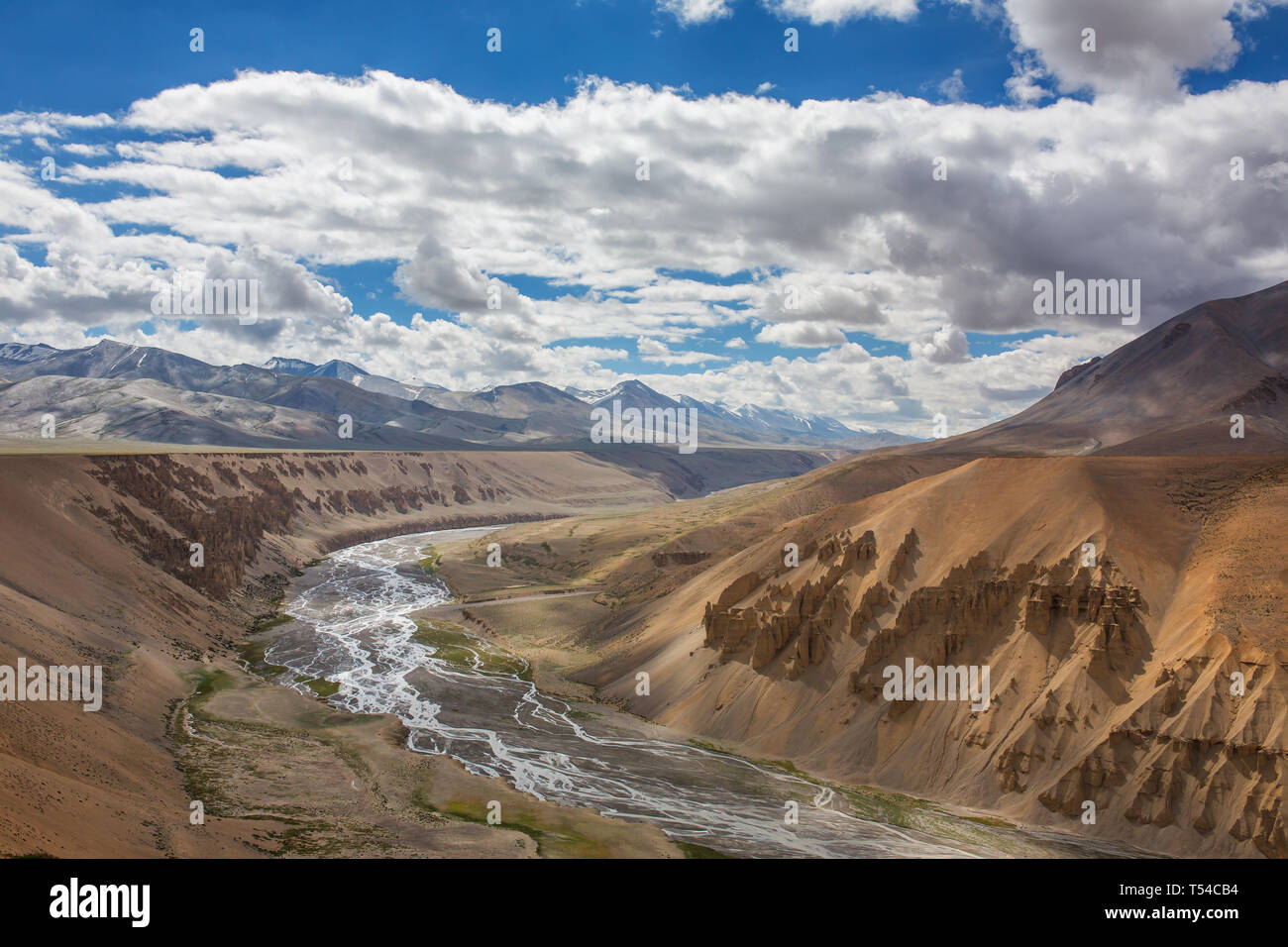 Beautiful mountain landscape in Ladakh. View from the Manali - Leh road in Ladakh, Jammu and Kashmir, India Stock Photo