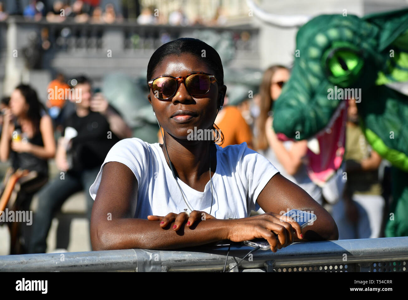 London, UK. 20th April, 2019.London, UK. 20th April, 2019. Feast of St George to celebrate English culture with music and English food stalls in Trafalgar Square on 20 April 2019, London, UK. Credit: Picture Capital/Alamy Live News Credit: Picture Capital/Alamy Live News Credit: Picture Capital/Alamy Live News Stock Photo