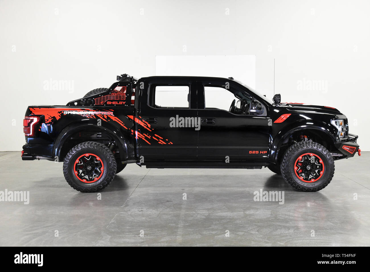 April 20, 2019: 2018 Ford F-150 SHELBY Raptor Baja 525HP Turbo FOX 3 2018 SHELBY BAHA RAPTOR! WE HAVE 7 PAGES OF ADDED SHELBY AND UPGRADE OPTIONS! CALL FOR A COPY. SONNY @ 972-523-9797 SHELBY BAJA RAPTOR $117460 ADDITIONAL INSTALLED UPGRADES $15357 FULL FORD AND SHELBY WARRANTY ONE OWNER CERTIFIED BAJA OPTION GROUP 525 HP 610 FPT PERFORMANCE UPGRADE OPTION LIST TO ECOBOOST TURBO SHELBY TUNED PERFORMANCE EXHAUST DUAL INTAKE BAJA HOOD FOX 3 RAPTOR STAGE 2 SHOCK SYSTEM 18'' BAJA WHEELS BFG MUDS 35/12.50/18 WITH TWO FULL SPARES XL POWER STEPS FRONT AND REAR SHELBY BUMPERS LED LED LED'S 40'' CUR Stock Photo