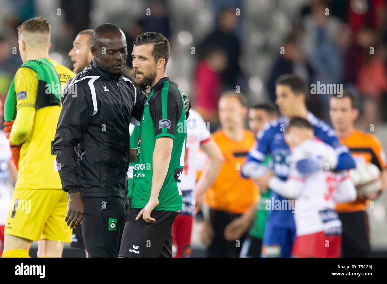 Brugges Belgium 20th Apr 2019 Streaker Among The Cercle Brugge Supporters The Jupiler Pro League Play Off 2 Match Day 5 Between Cercle Brugge And Kv Kortrijk On The 20th Of April 2019
