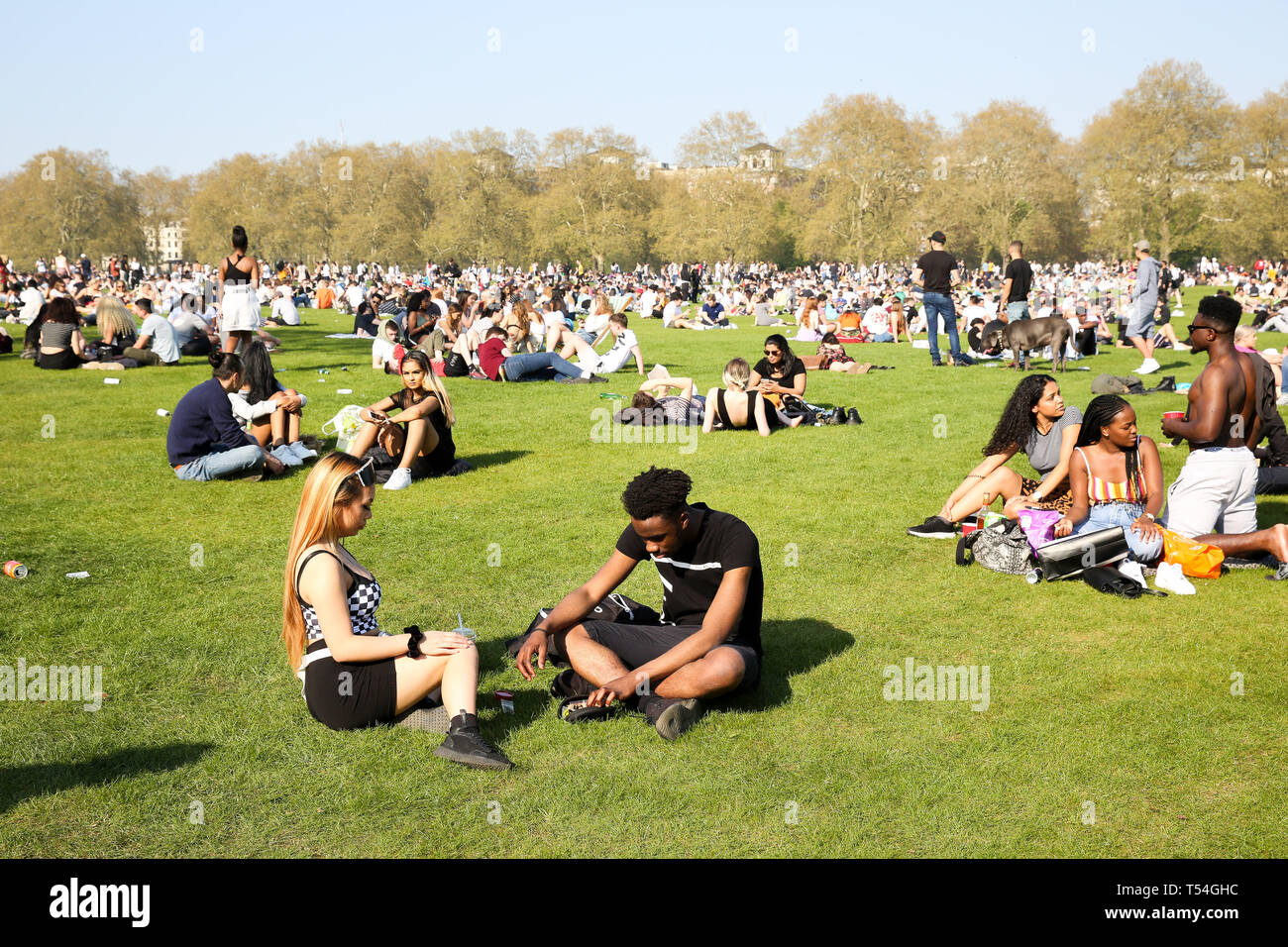 Hyde Park London UK 20 Apr 2019 Tens of thousands of people