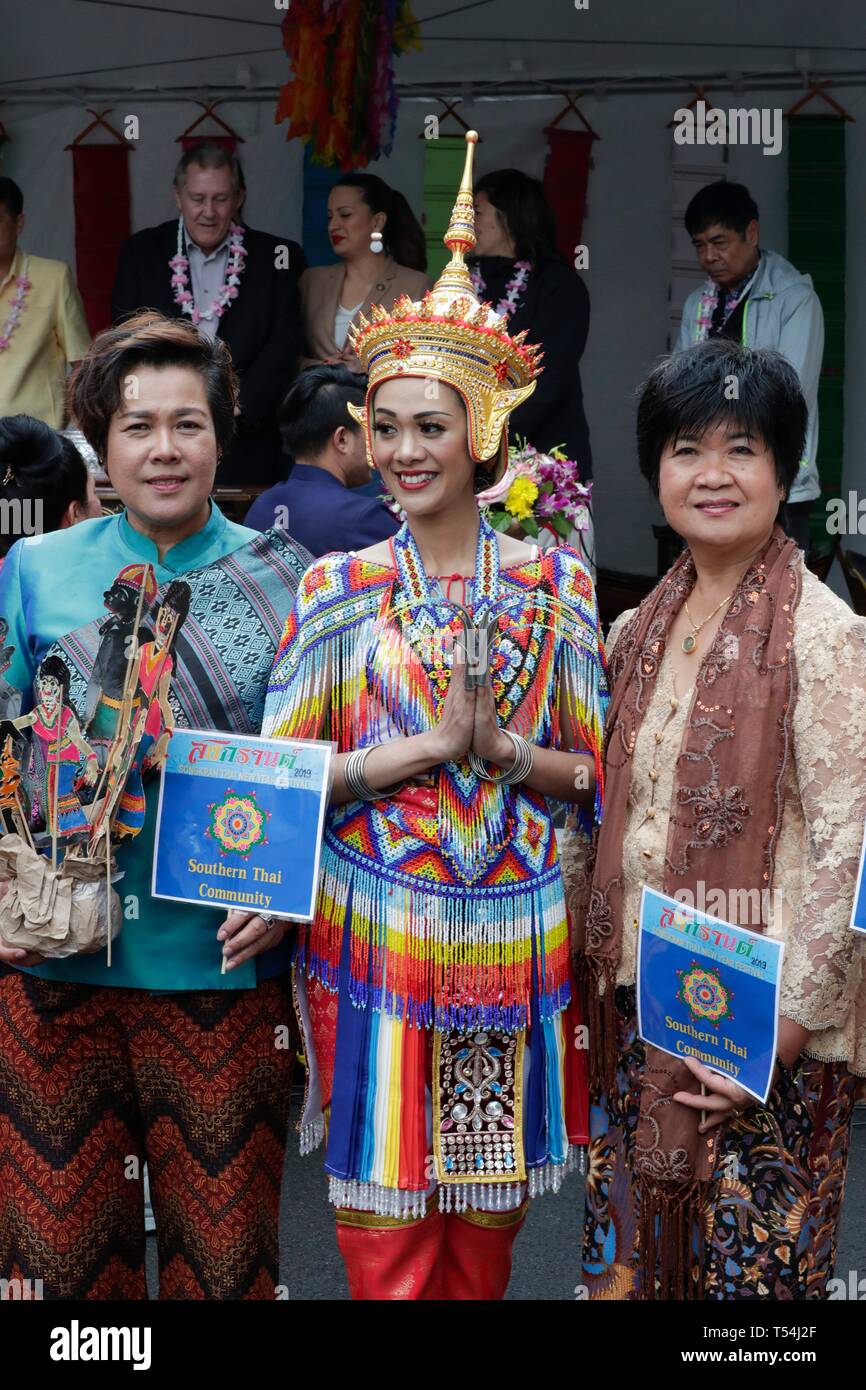 Woodside Avenue, New York, USA, April 20, 2019 Hundreds of members of