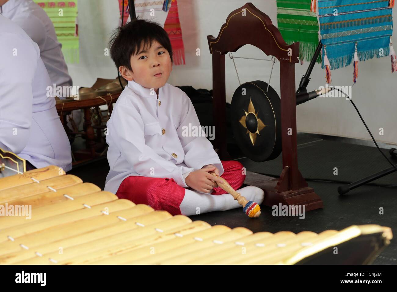 Woodside Avenue, New York, USA, April 20, 2019 Hundreds of members of