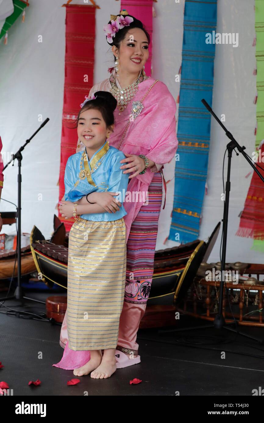 Woodside Avenue, New York, USA, April 20, 2019 Hundreds of members of