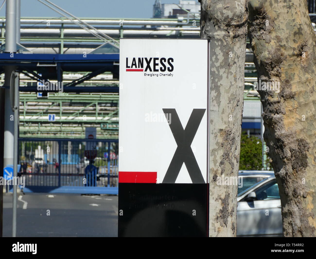 Leverkusen Germany 19th Apr 2019 Logo Of The Specialty Chemicals Group Lanxess Near The 