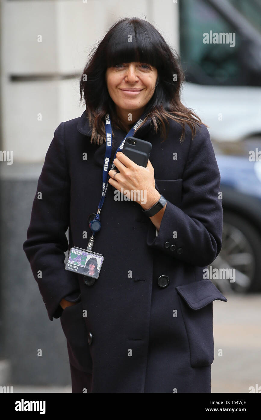 Claudia Winkleman seen without make up as she arrives at BBC Radio Two  Studios - London Featuring: Claudia Winkleman Where: London, United Kingdom  When: 20 Mar 2019 Credit: WENN.com Stock Photo - Alamy