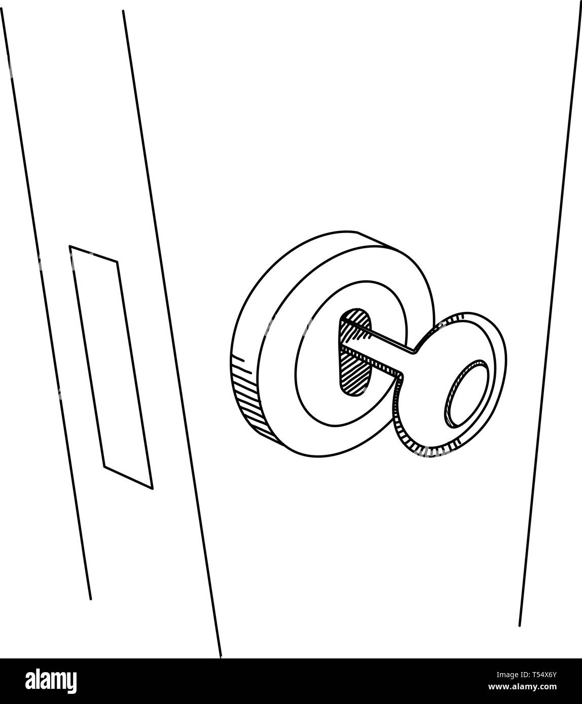 Room key in keyhole Stock Vector Images - Alamy