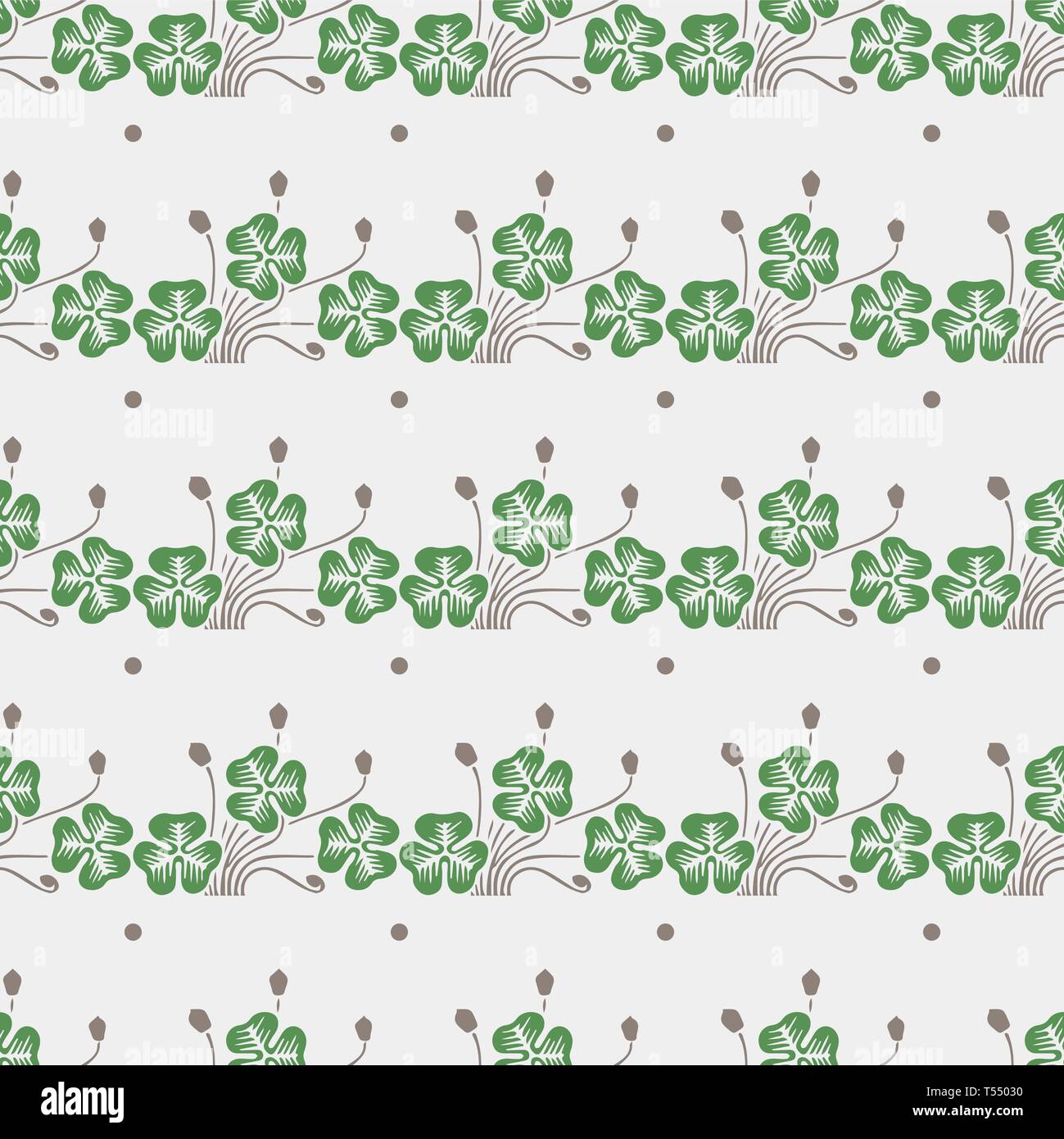 Cute retro seamless pattern with clover leaf 10 eps Stock Vector Image ...