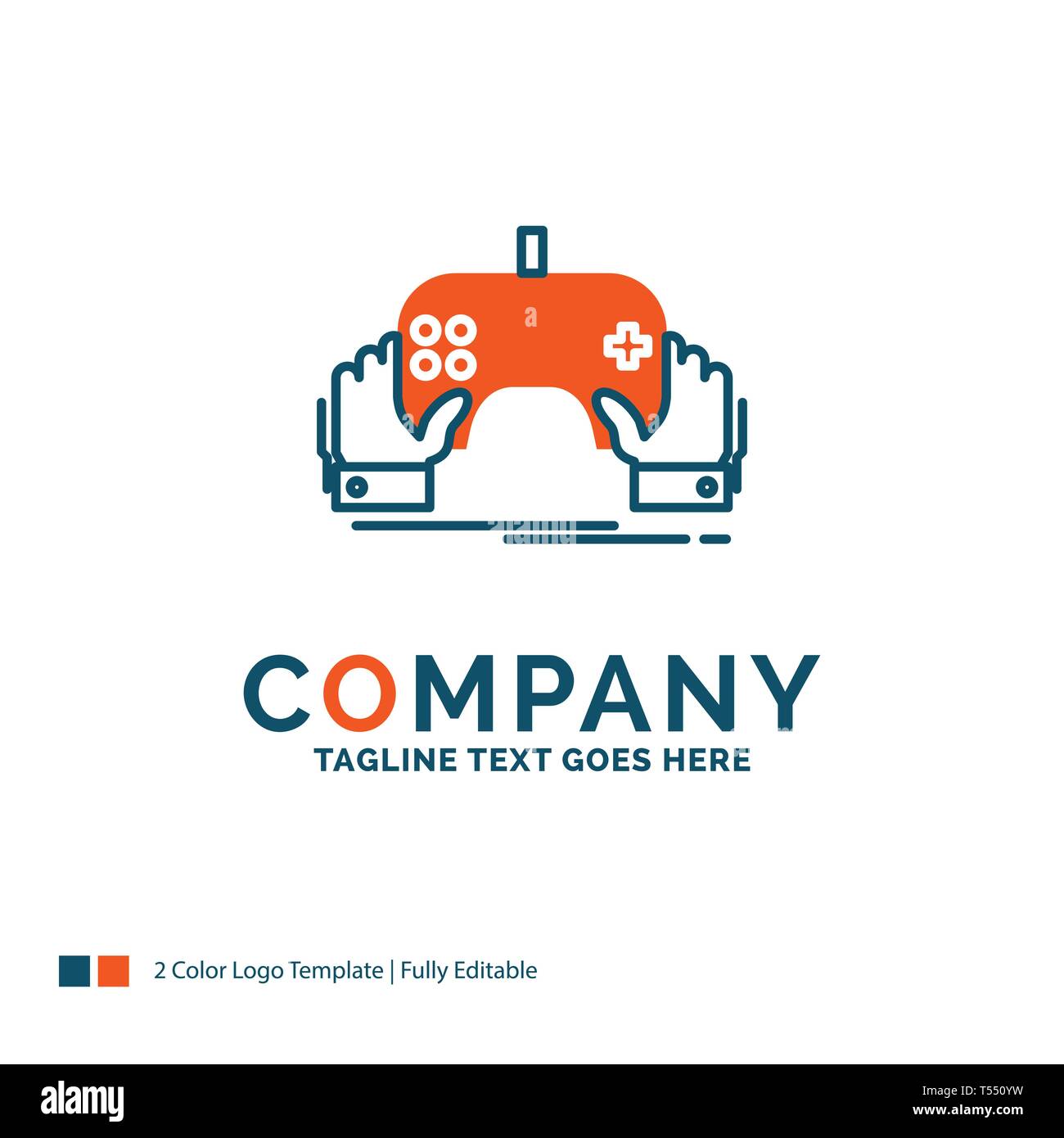 Game, gaming, internet, multiplayer, online Logo Design. Blue and Orange  Brand Name Design. Place for Tagline. Business Logo template Stock Vector  Image & Art - Alamy