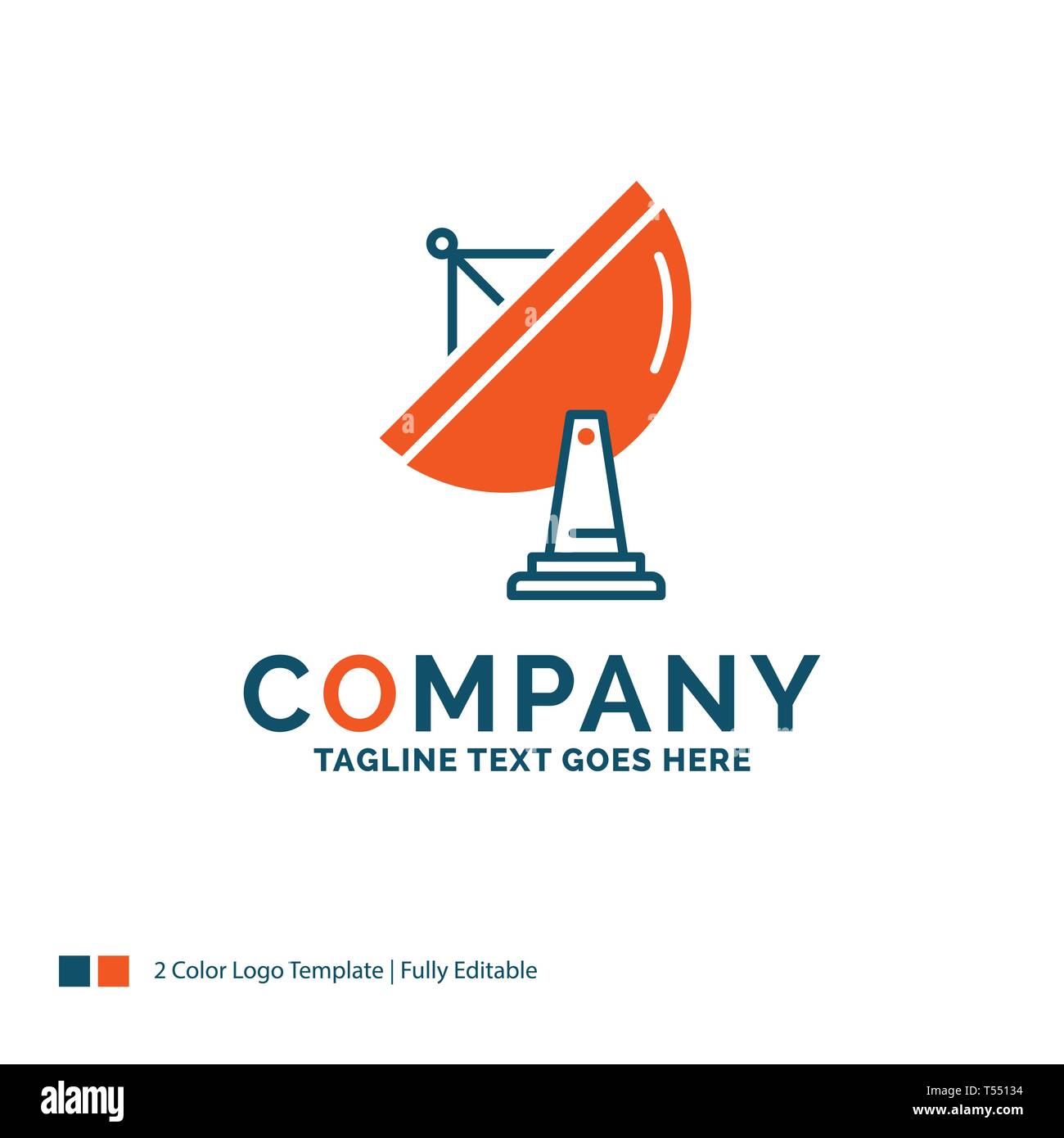 satellite, antenna, radar, space, dish Logo Design. Blue and Orange Brand  Name Design. Place for Tagline. Business Logo template Stock Vector Image &  Art - Alamy