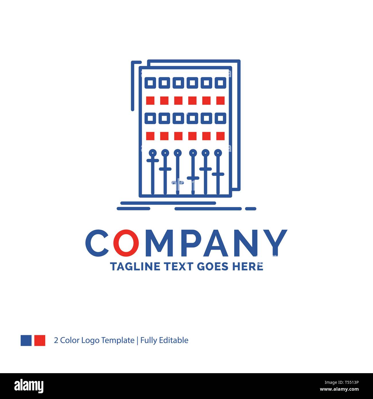 Company Name Logo Design For Audio, control, mix, mixer, studio. Blue