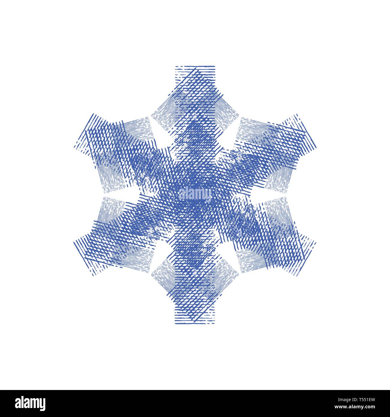 Distress Isolated Snowflake Stock Vector