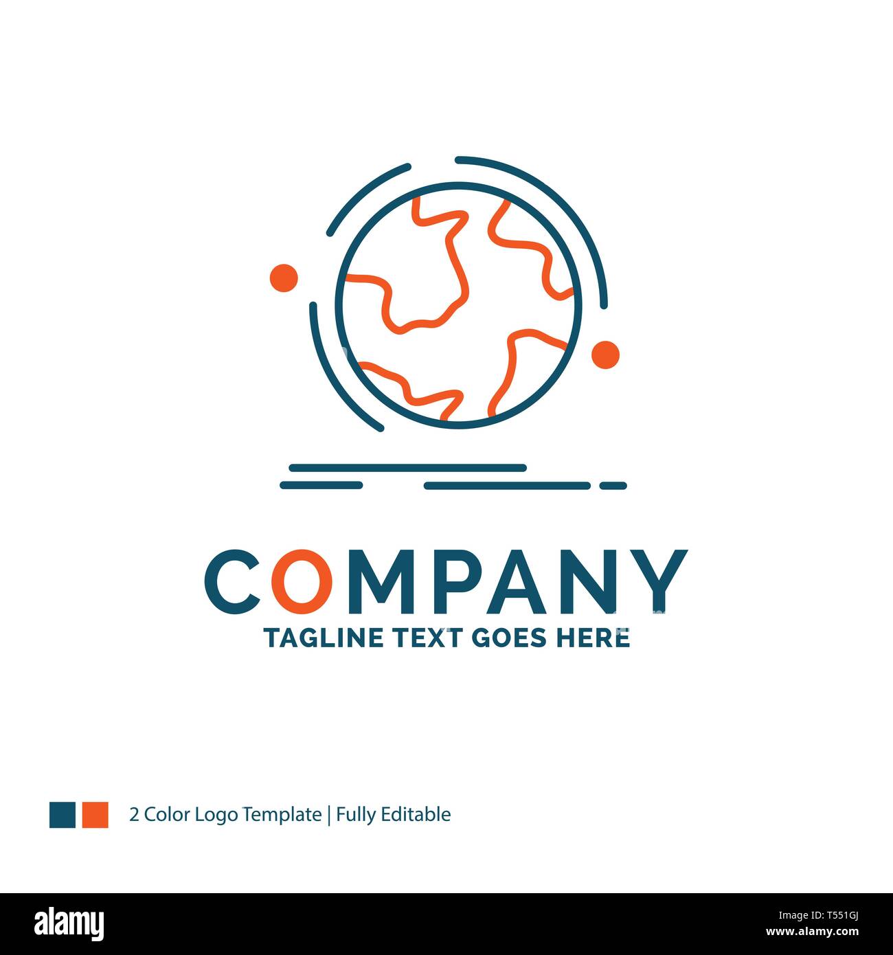 Globe World Discover Connection Network Logo Design Blue And Orange Brand Name Design Place For Tagline Business Logo Template Stock Vector Image Art Alamy