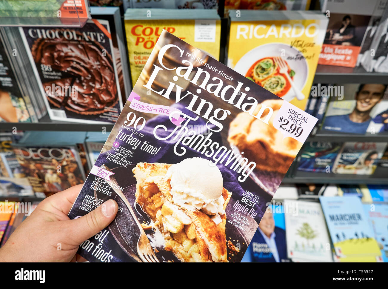 MONTREAL, CANADA OCTOBER 9, 2018 Canadian Living magazine in a hand