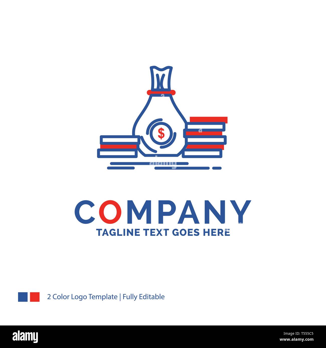 Company Name Logo Design For portfolio, Bag, file, folder, briefcase. Blue  and red Brand Name Design with place for Tagline. Abstract Creative Logo te  Stock Vector Image & Art - Alamy